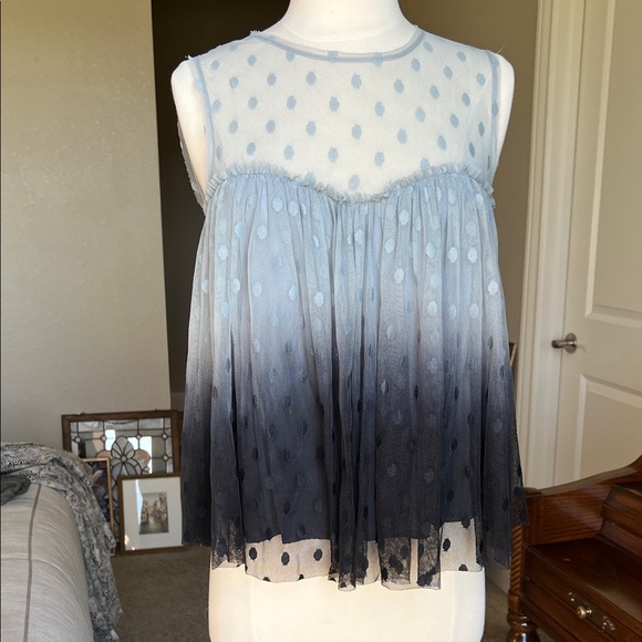 Gimmicks Sheer Polka Dot Ombre Top - Picture 1 of 7
